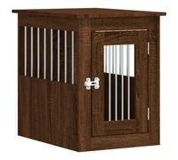vidaXL Engineered Wood Dog Crate Furniture in Brown Oak - Versatile End Table Dog Kennel with Lockable Door and Ventilation Design - Ideal for Living Room - 45x62x59 cm