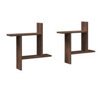 (brown oak, 50 x 12 x 50 cm) vidaXL Wall Shelves Wall Storage Shelf Floating Shelf 2 pcs Engineered Wood