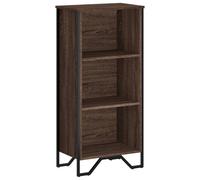 vidaXL 3 Shelf Brown Oak Bookcase - Size: 106 x 31 x 50cm - Wilko