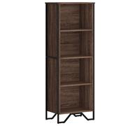vidaXL 4 Shelf Brown Oak Bookcase - Size: 137.5 x 31 x 50cm - Wilko