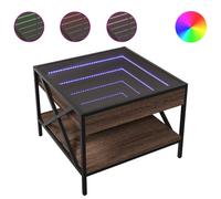 (brown oak, 50 x 50 x 38 cm) vidaXL Coffee Table with Infinity LED Hallway End Table Side Table Sonoma Oak