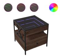vidaXL Coffee Table with Infinity LED Brown Oak 50x50x51 cm, Brown