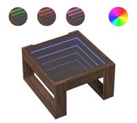 (brown oak, 50 x 53 x 30 cm) vidaXL Coffee Table with Infinity LED Hallway Tea End Table Side Table Black