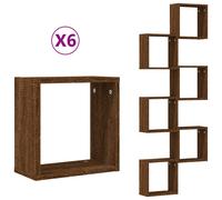 (brown oak, 6 pcs) vidaXL Wall Cube Shelves Floating Rack Storage Shelf Display Shelf Wall Shelf