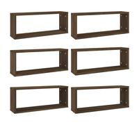 Vidaxl Wall Cube Shelves 6 Pcs Brown Oak 60X15X23 Cm Engineered Wood