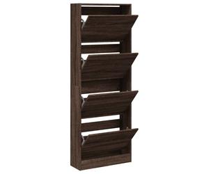 (brown oak, 60 x 21 x 163.5 cm) vidaXL Shoe Cabinet with 4 Flip-Drawers Shoe Storage Shelf Shoe Rack Cupboard