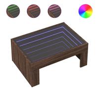 (brown oak, 70 x 50 x 30 cm) vidaXL Coffee Table with Infinity LED Hall Tea End Table Side Table Sonoma Oak
