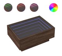 (brown oak, 70 x 50 x 30 cm) vidaXL Side Table with LED Hallway Tea End Table Sofa Table Engineered Wood