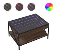 vidaXL Coffee Table with Infinity LED Brown Oak 70x50x38 cm