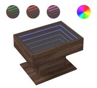 (brown oak, 70 x 50 x 45 cm) vidaXL Coffee Table with LED End Table Side Table Smoked Oak Engineered Wood