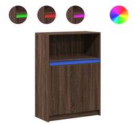 (brown oak, 72 x 34 x 100 cm) vidaXL Sideboard with LED Cupboard Side Cabinet Highboard Engineered Wood