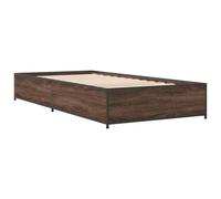 (brown oak, 75 x 190 cm) vidaXL Bed Frame Bed Base Sonoma Oak 160x200 cm Engineered Wood and Metal