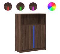(brown oak, 77 x 34 x 100 cm) vidaXL Sideboard with LED Side Cabinet Highboard Engineered Wood