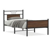 (brown oak, 80 x 200 cm) vidaXL Bed Frame without Mattress Smoked Oak 90x190 cm Single Engineered Wood