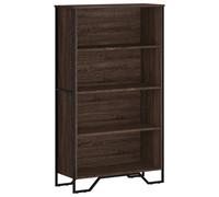 vidaXL 4 Shelf Brown Oak Bookcase - Size: 137.5 x 31 x 80cm - Wilko