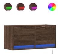 (brown oak, 80 x 31 x 38 cm) vidaXL TV Wall Cabinet with LED Floating TV Wall Unit Floating TV Cabinet
