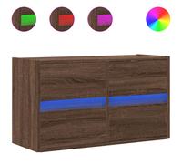 (brown oak, 80 x 31 x 45 cm/ 1 pcs) vidaXL TV Wall Cabinet with LED Lights TV Unit Wall Mounted Cabinet