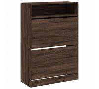 (brown oak, 80 x 34 x 116 cm) vidaXL Shoe Cabinet with 2 Flip-Drawers Shoe Storage Shelf Shoe Rack Cupboard