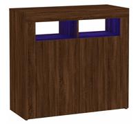 vidaXL Sideboard with LED Lights Brown Oak 80x35x75 cm, Brown