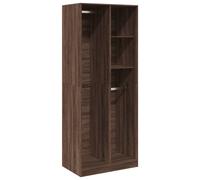 (brown oak, 80 x 50 x 200 cm/ 2 shelves piece) vidaXL Wardrobe Clothing Storage Hanger Clothes Cabinet Closet Engineered Wood