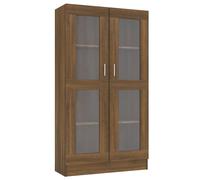 (brown oak, 82.5 x 30.5 x 150 cm) vidaXL Vitrine Cabinet Book Stand Rack Cupboard Highboard Engineered Wood