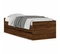 (brown oak, 90 x 190 cm) vidaXL Bed Frame with Drawers Bedroom Bed Base Mattress Foundation Bedstead