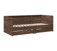 (brown oak, 90 x 190 cm) vidaXL Daybed with Drawers Sofa Bed Guest Bed Black 100x200 cm Engineered Wood