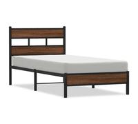(brown oak, 90 x 190 cm/ with headboard & low footboard) vidaXL Metal Bed Frame without Mattress Bed Base Bedstead Entertainment Centre