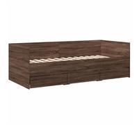 (brown oak, 90 x 200 cm) vidaXL Daybed with Drawers Sofa Bed Grey Sonoma 100x200 cm Engineered Wood