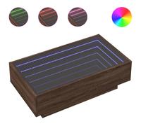 (brown oak, 90 x 50 x 30 cm) vidaXL Side Table with LED Hallway Tea End Table Sofa Table Engineered Wood