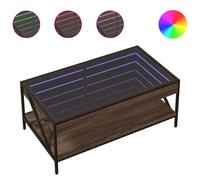 (brown oak, 90 x 50 x 38 cm) vidaXL Coffee Table with Infinity LED Hallway End Table Side Table Sonoma Oak