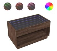 (brown oak, 90 x 50 x 50 cm) vidaXL Coffee Table with Infinity LED Hallway End Table Accent Side Table