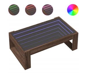 (brown oak, 90 x 53 x 30 cm) vidaXL Coffee Table with Infinity LED Hallway Tea End Table Side Table Black