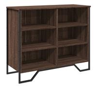 vidaXL 6 Shelf Brown Oak Sideboard - Size: 74.5 x 91 x 35.5cm - Wilko