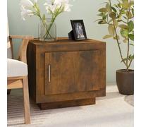 Brown Oak Coffee Table Storage Cabinet Side Table With Door 51x50x45cm