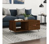 Brown Oak Coffee Table Storage Cabinet With Door Living Room Table