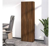 Brown Oak Storage Cabinet with Doors - Office Bookcase and Warehouse nizer - 60 x 32 x 190 cm - Ideal for Home Office Garage and Workspace Storage Solutions