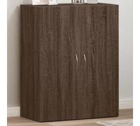 Brown Oak Storage Cabinet with Doors - Office Bookcase for Home Warehouse & Garage - 60 x 32 x 77.5 cm - Stylish and Functional Office Furniture Solution