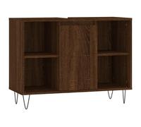 (brown oak) vidaXL Bathroom Cabinet Vanity Unit Highboard Cupboard Black Engineered Wood