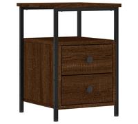 (brown oak) vidaXL Bedside Cabinet Bedside Table Telephone Table Black Engineered Wood