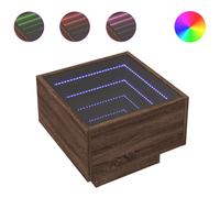 Bedside Table with Infinity LED Nightstand Bed Table Bedside Cabinet vidaXL