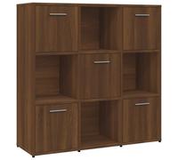 vidaXL Book Cabinet Brown Oak 90x30x90 cm Engineered Wood