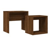 vidaXL Nesting Coffee Tables 2 pcs Brown Oak Engineered Wood UK