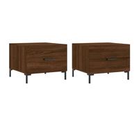 vidaXL Coffee Tables 2 pcs Brown Oak 50x50x40 cm Engineered Wood NEW