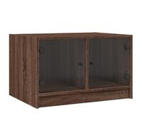 vidaXL Coffee Table with Glass Doors Brown Oak 68x50x42 cm