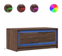vidaXL Coffee Table with LED Lights Brown Oak Engineered Wood