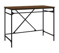 (brown oak) vidaXL Desk Office Computer Desk Writing Desk Table Engineered Wood and Iron