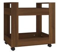 (Brown oak) vidaXL Desk Trolley Engineered Wood Under Desk Storage Trolley Multi Colours