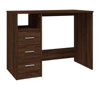 (brown oak) vidaXL Desk with Drawers Engineered Wood Standing Desk Furniture Multi Colours