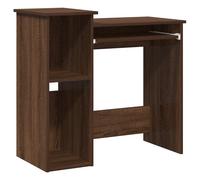 (brown oak) vidaXL Desk with Shelves White 84x40x78 cm Engineered Wood office desk